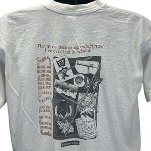 Vintage 90s College of Dupage Field Studies T Shirt USA Made White XL X-Large